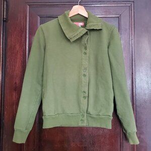 Vintage Urban Outfitters Lux asymmetrical button-up cotton sweatshirt with